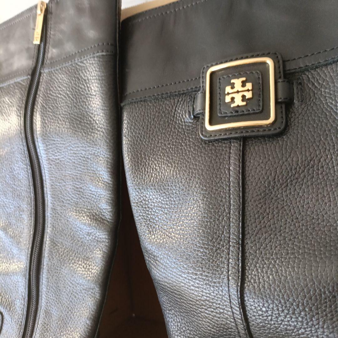 トリーバーチ　ブラック レザー ロングブーツ9M 26