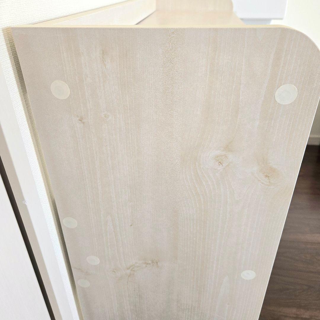 本棚 完成品 ホワイト 組み立て不要 ブックシェルフ ラック 白 木目調 ウッド