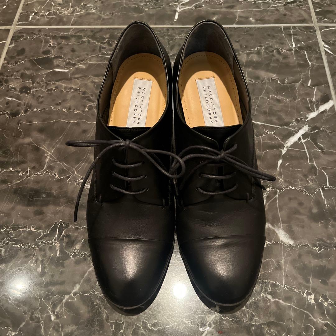 【美品】MACKINTOSH PHILOSOPHY ブラックレースアップシューズ