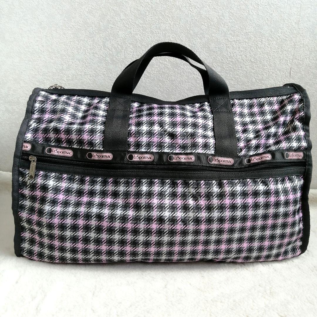 美品☆レスポートサック　ボストンバッグ　ショルダー　千鳥柄　2way　大容量