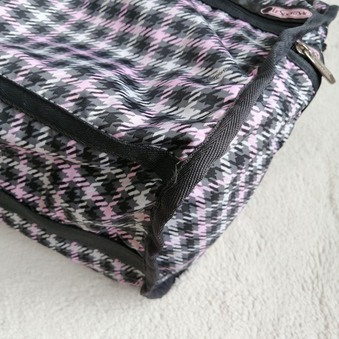 美品☆レスポートサック　ボストンバッグ　ショルダー　千鳥柄　2way　大容量