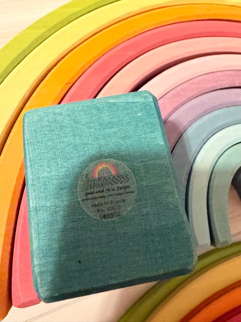 グリムス　GRIMM'S アーチレインボー　パステル　特大　半円セット　積み木