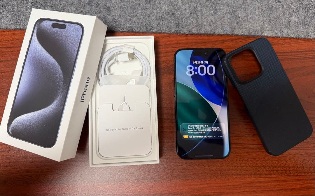 【美品】iPhone 15 Pro 128GB ブルーチタニウム（SIMフリー）