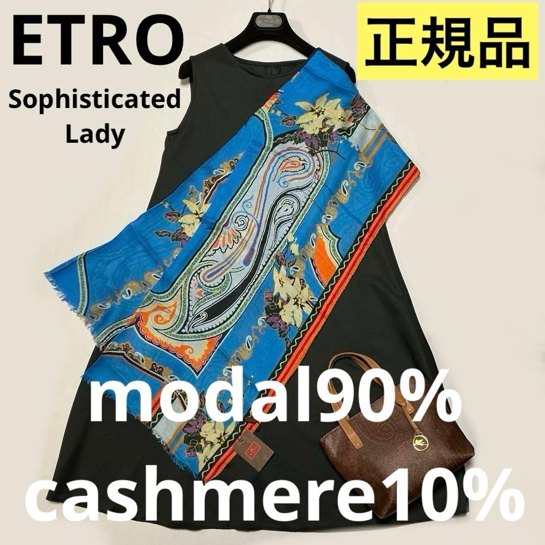 洗練されたデザイン　ETRO 正規品　大判ショール　 希少サイズ　4