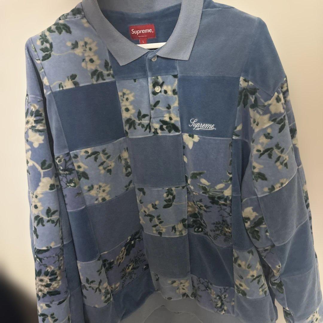 トップス Supreme Floral Patchwork Velour L/S Polo