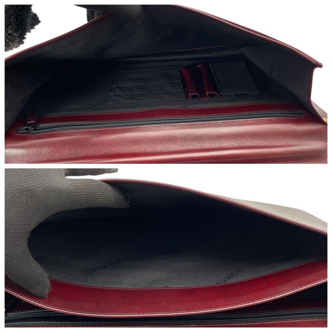 ゴールドファイル レザー ブリーフケース ビジネスバッグ ブラウン ダイアル式