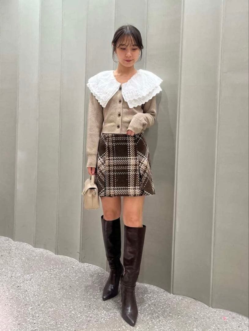 SNIDEL スナイデル レースカラーニットプルオーバー