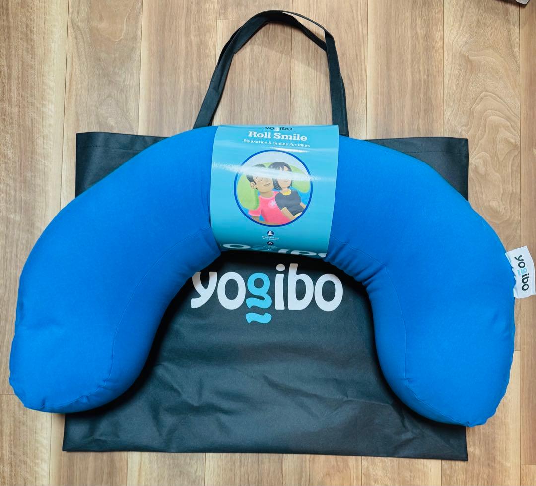【新品】Yogibo Roll Smile 青 ネックピロー