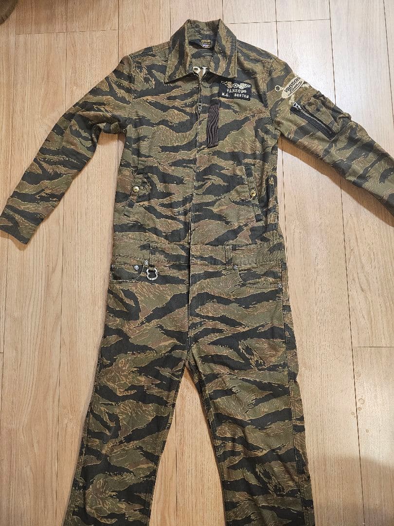 VANSON 迷彩柄オーバーオール