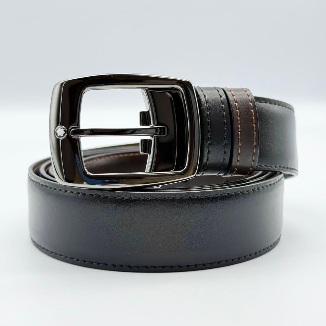 ✨美品✨モンブラン ベルト ホワイトスター ビジネス 紳士 純正ベルト 箱冊子付