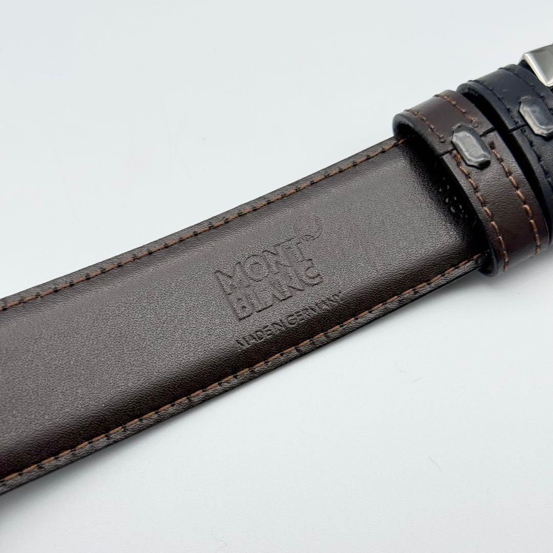 ✨美品✨モンブラン ベルト ホワイトスター ビジネス 紳士 純正ベルト 箱冊子付