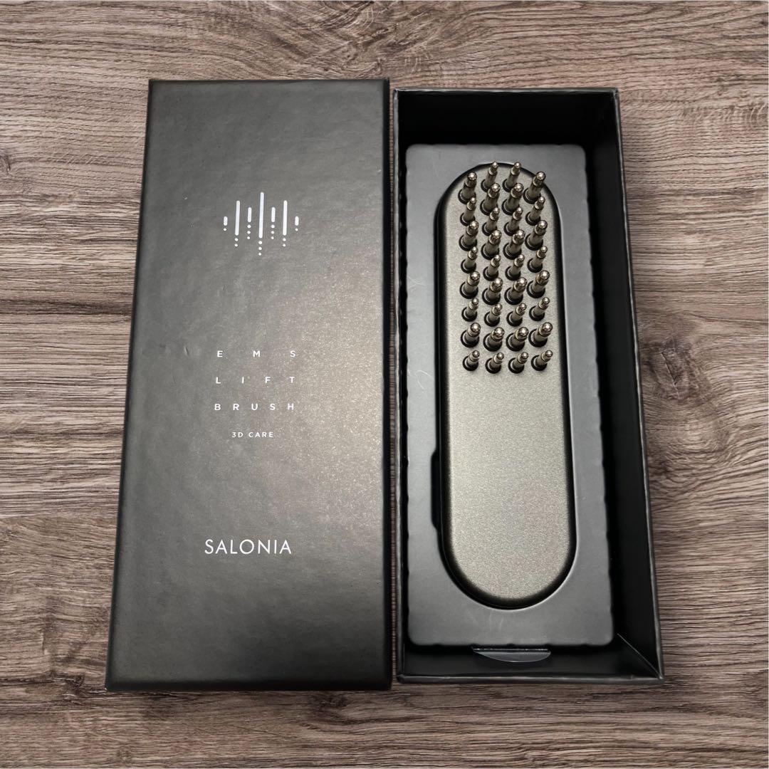 【 SALONIA サロニア EMS リフトブラシ 3Dケア 】最上位モデル　黒