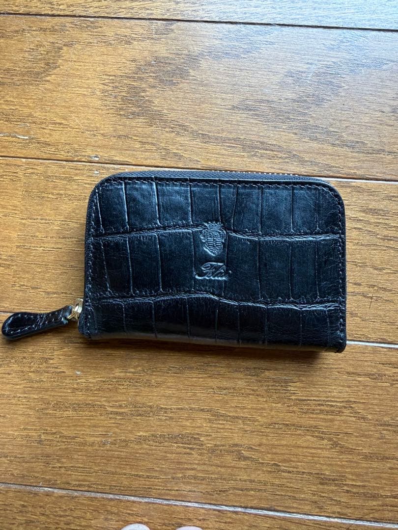 フェリージ クロコダイル風レザー 黒 ブラック ケース