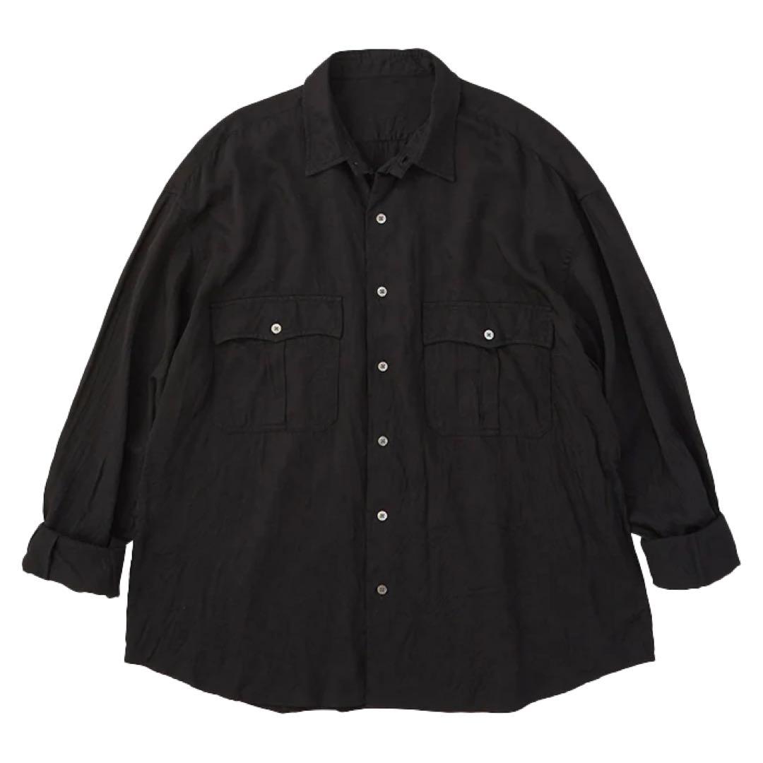 ポータークラシック　ロールアップシャツ　ブラック