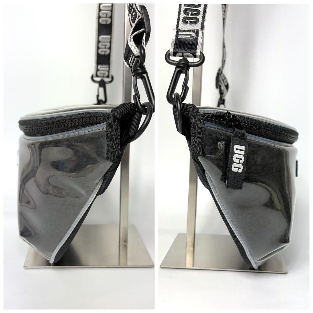 アグ　ナシャ　ベルトバッグ　クリア　ファーブラック　ボディバッグウエストポーチ.