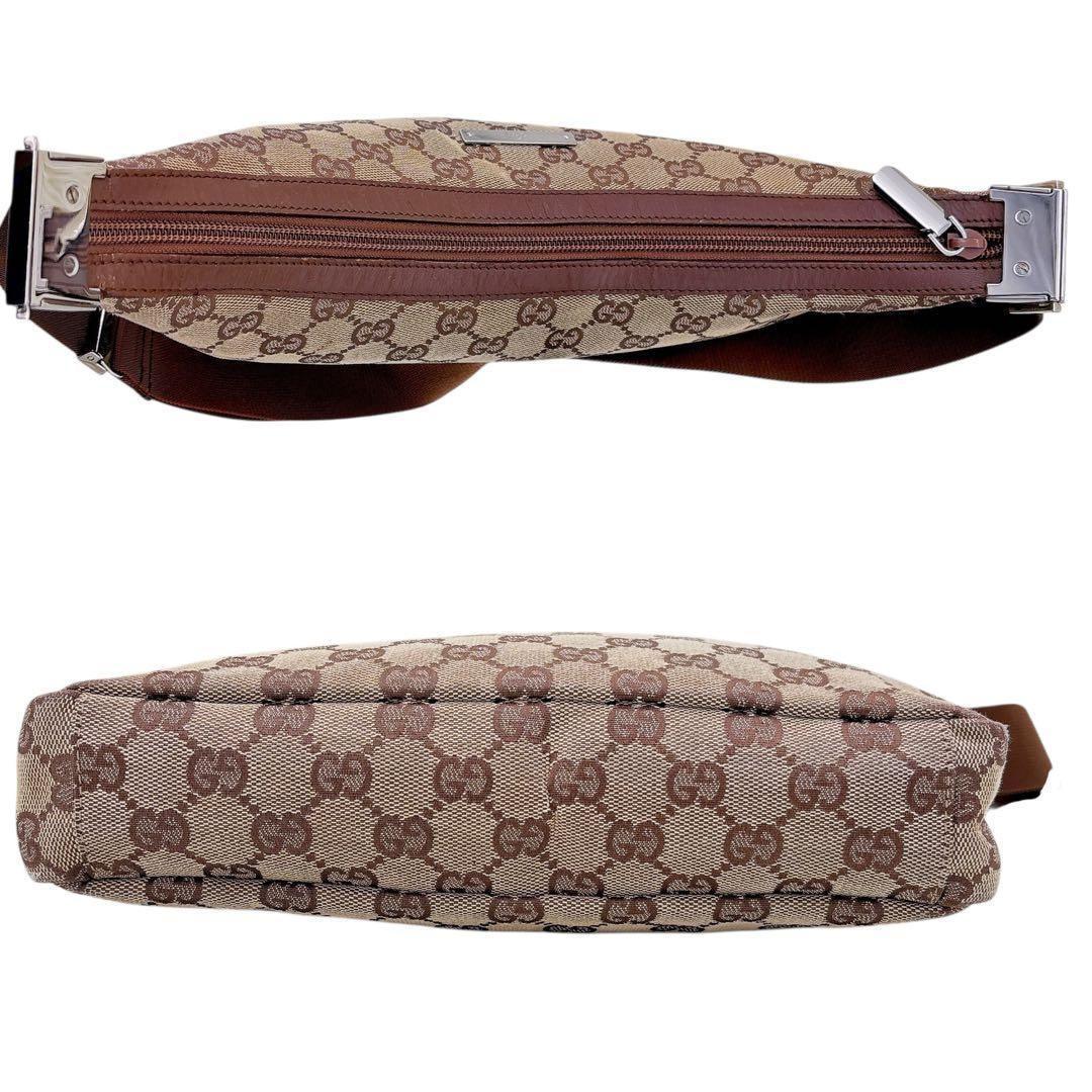 GUCCI GGキャンバス メッセンジャーバッグ ブラウン