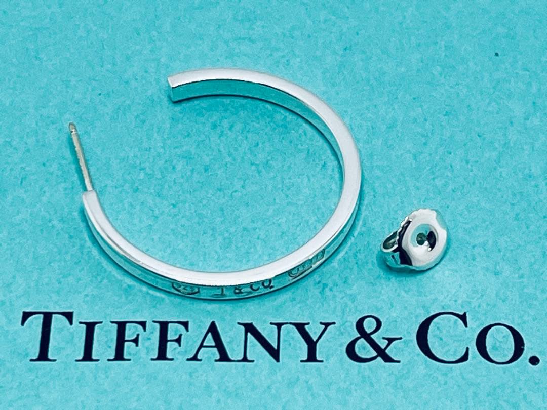 h591 超美品　ティファニー　1837 ラージ　フープ　ピアス　925 片側