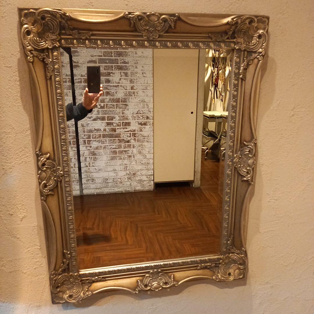引取なら7380円！アンティーク調ミラー　ゴールド