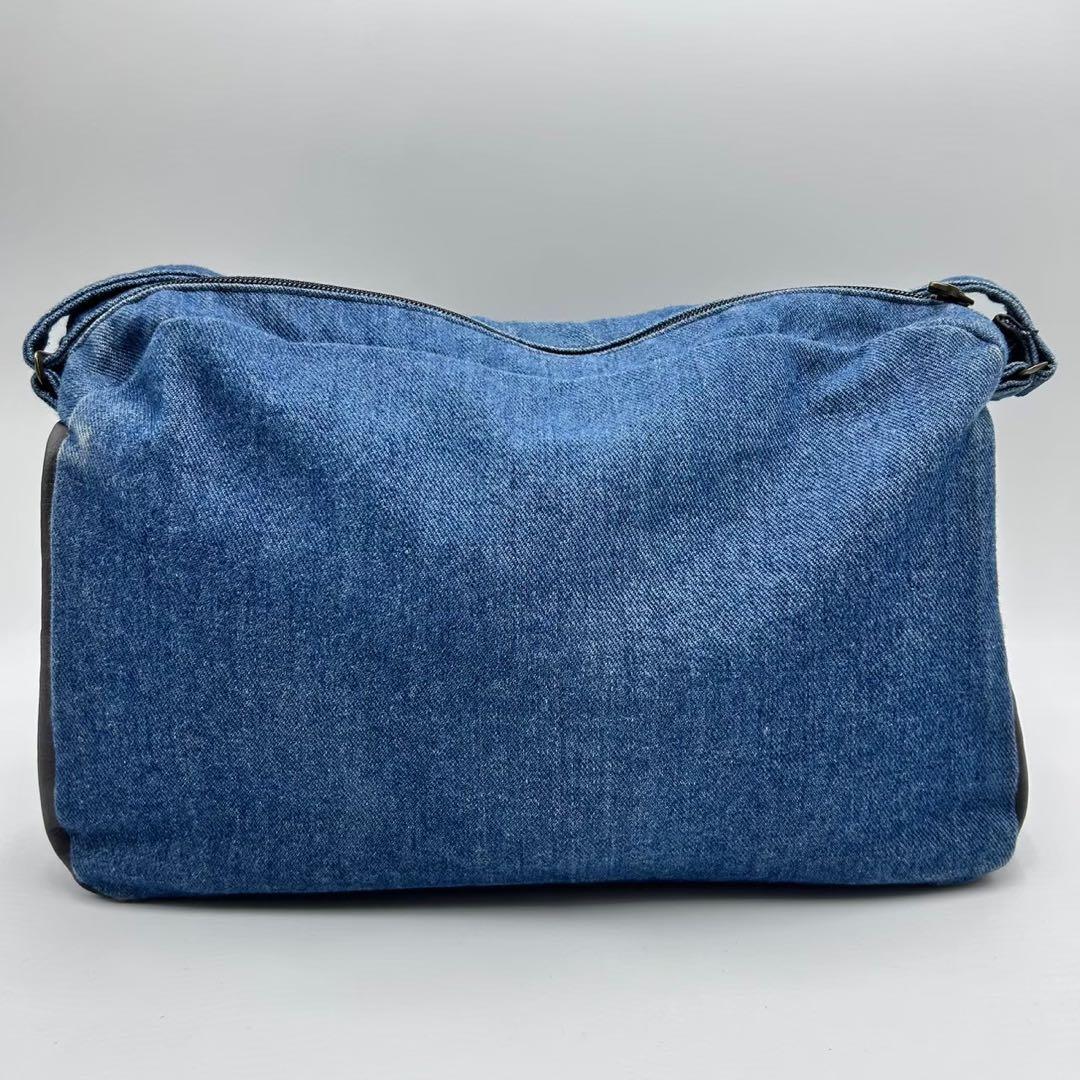 【希少】 ハンティングワールド ショルダーバック　デニム レザー 青