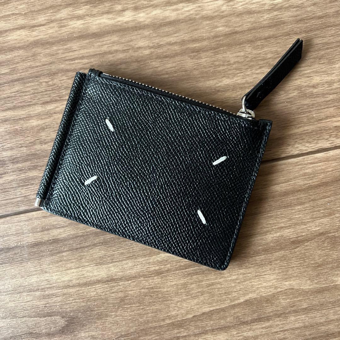 マルジェラ　4ステッチ マネークリップ ウォレット　黒