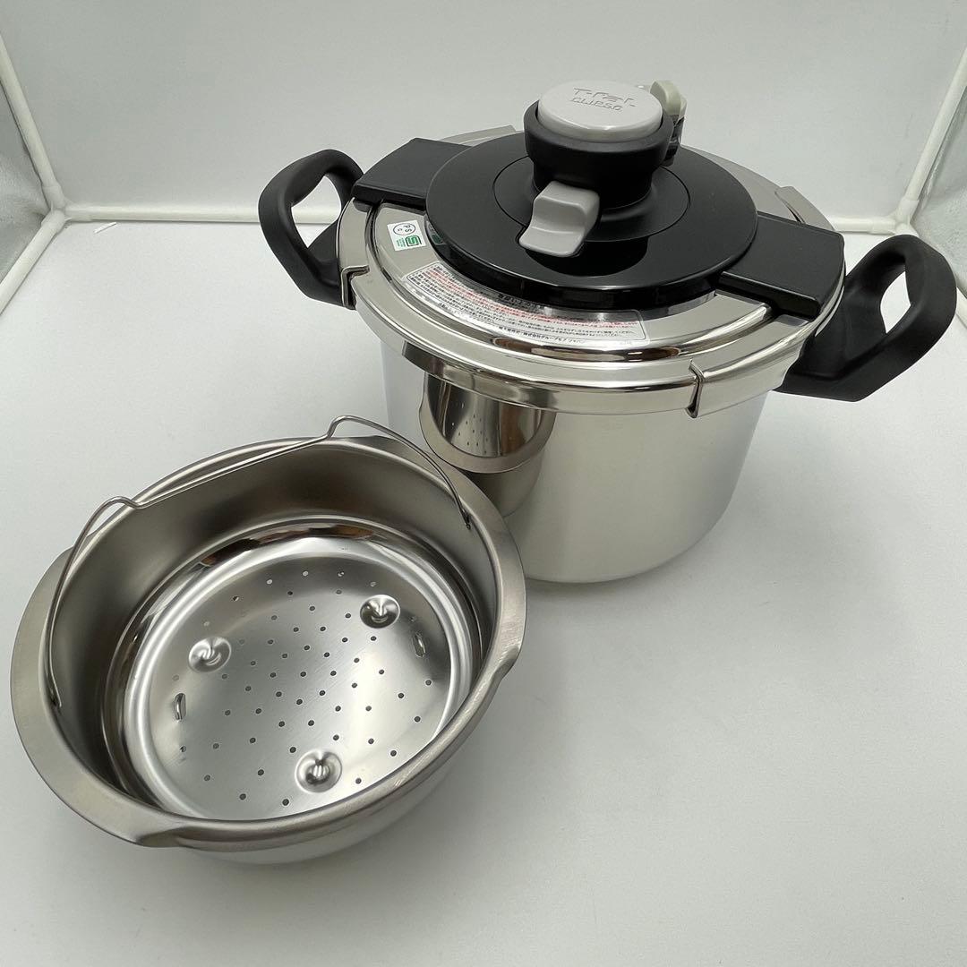 極美品　T-fal 圧力鍋 クリプソ　6L 中カゴ付き