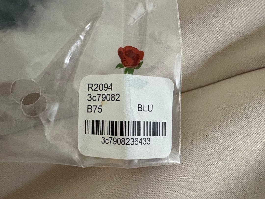 【希少レア大人気】ゴージャスシャインローズチョーカーブラ＆Tバック【B75】青