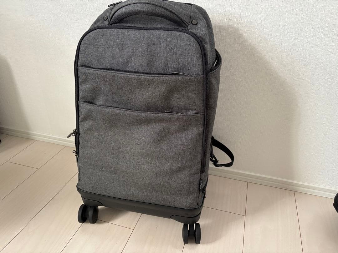 ［美品］モアエルグ 3WAY 4輪リュックキャリー グレー