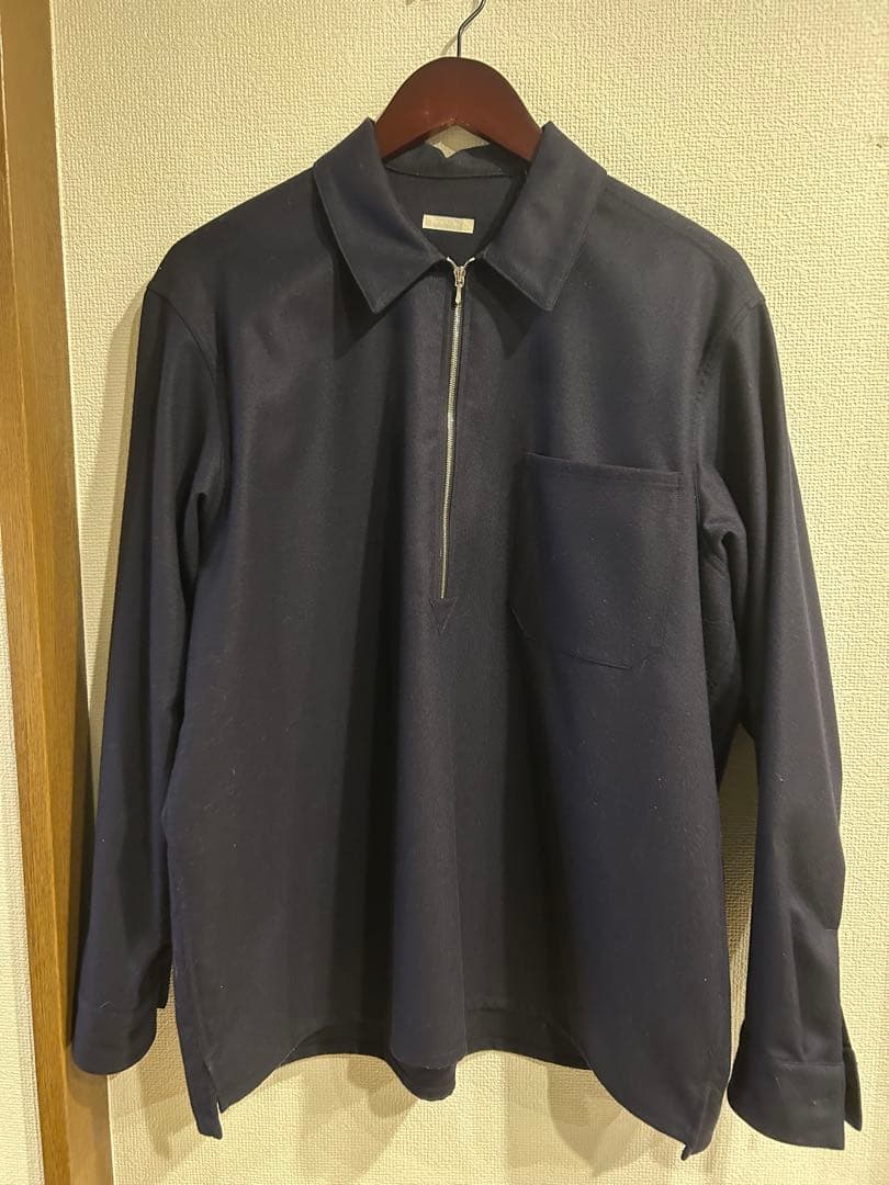 コモリ　フラノZIPシャツ