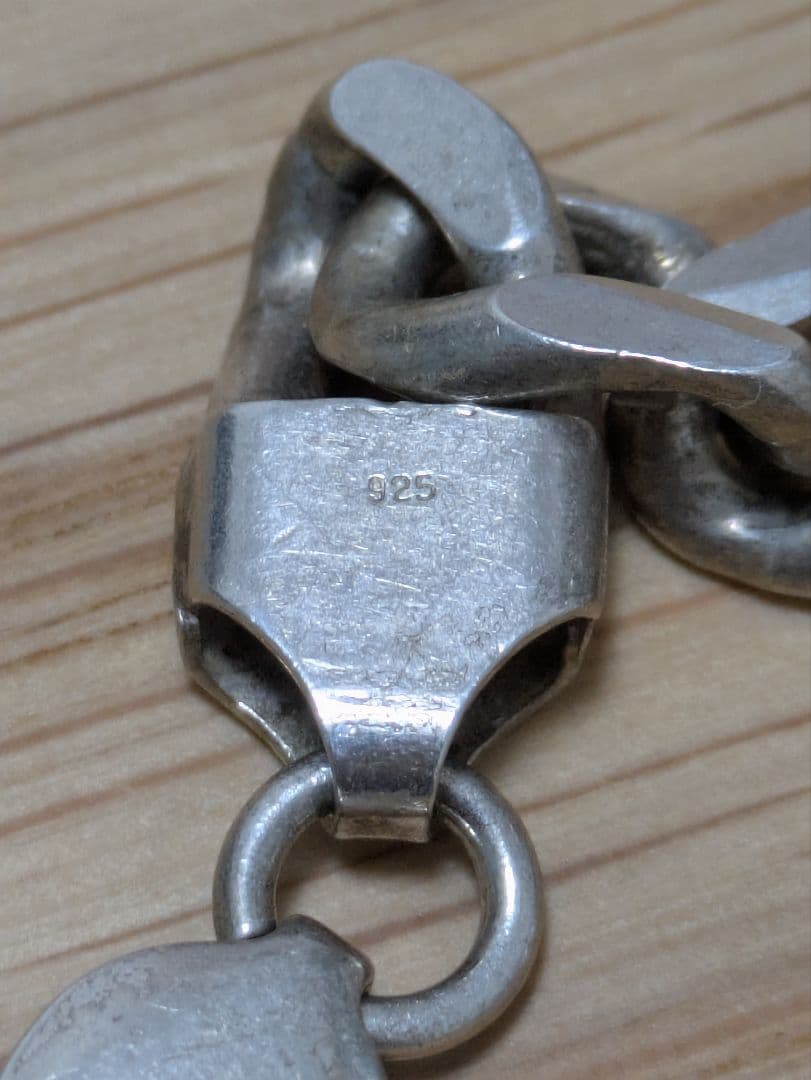 ヴィンテージ ブレスレット フィガロチェーン シルバー925 イタリア