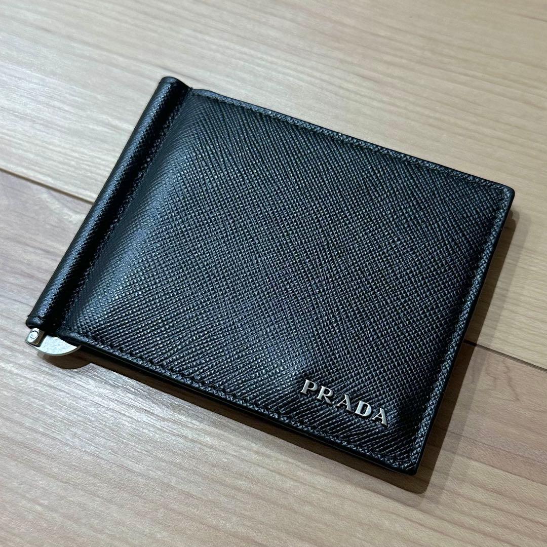 最終価格【美品】PRADA マネークリップ ブラック レザー