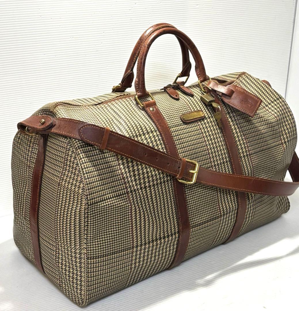 【美品】POLO ラルフローレン　ボストンバッグ　南京錠キー付き完備