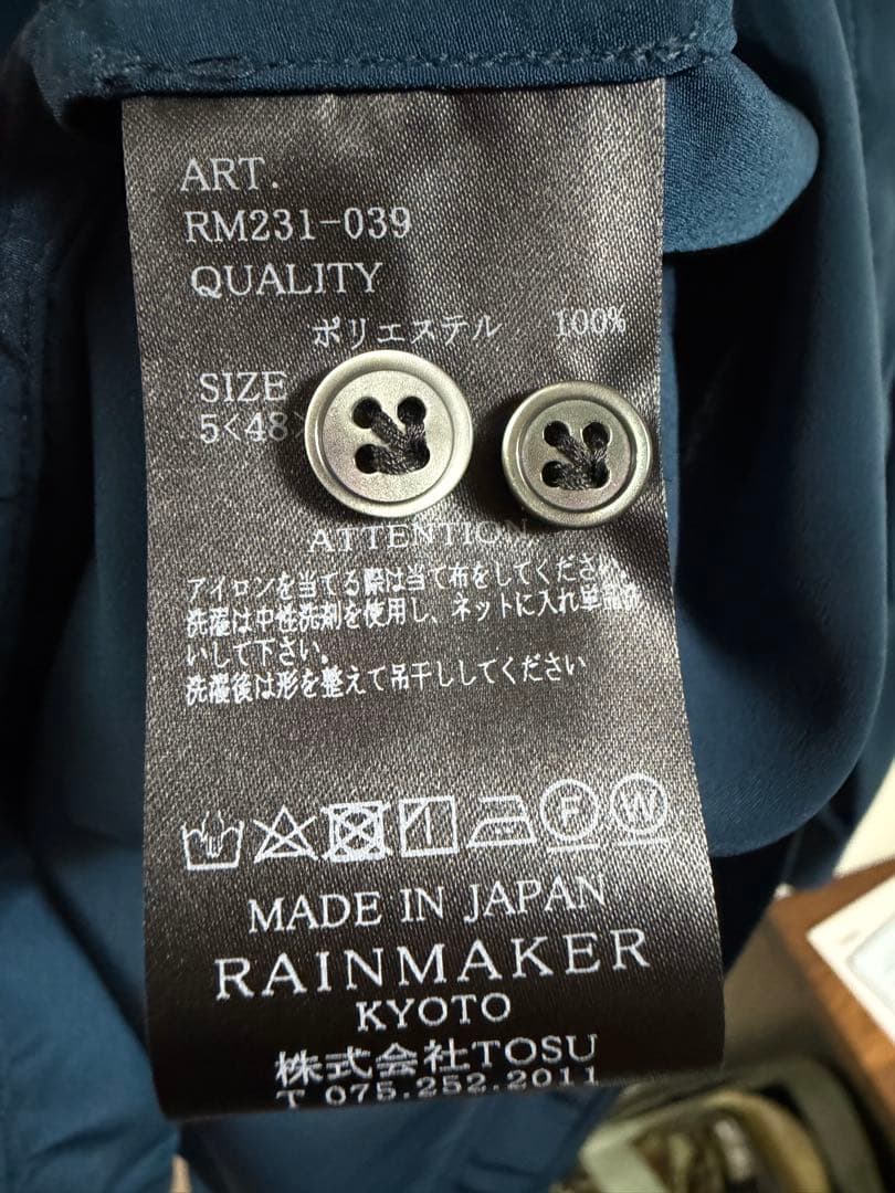 トップス RAINMAKER BAND COLLAR SHIRT