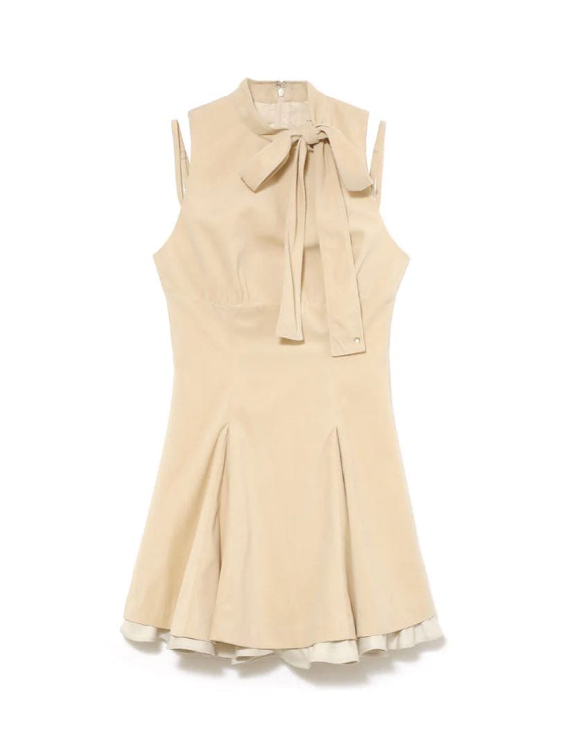 andmary Daisy velour mini dress ベージュ