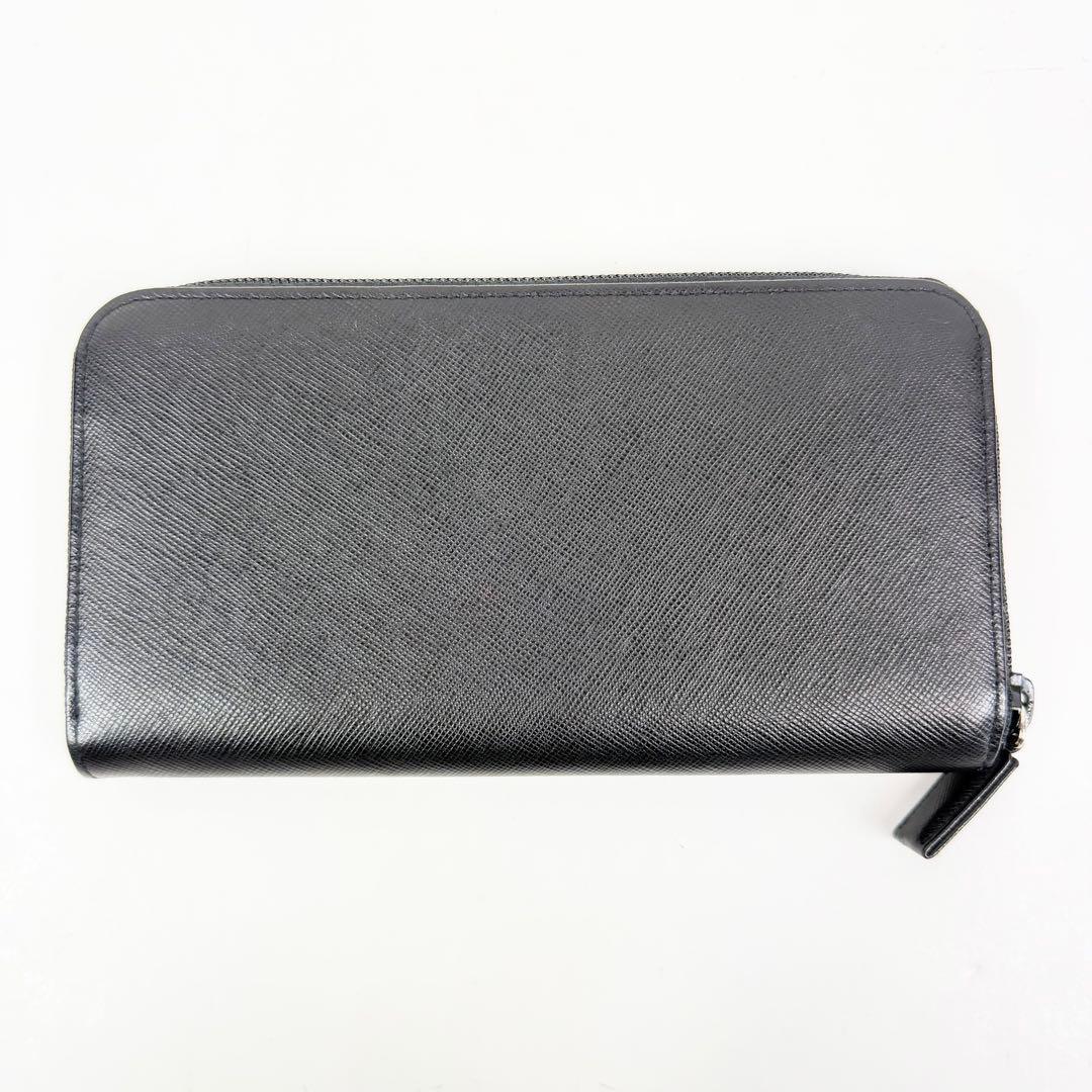 美品 PRADA サフィアーノ ラウンドファスナー 長財布 プラダ