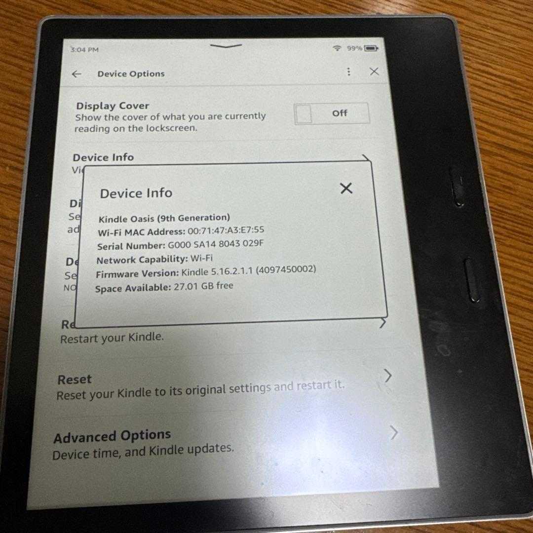 電子書籍リーダー本体 Amazon Kindle Oasis 9th gen
