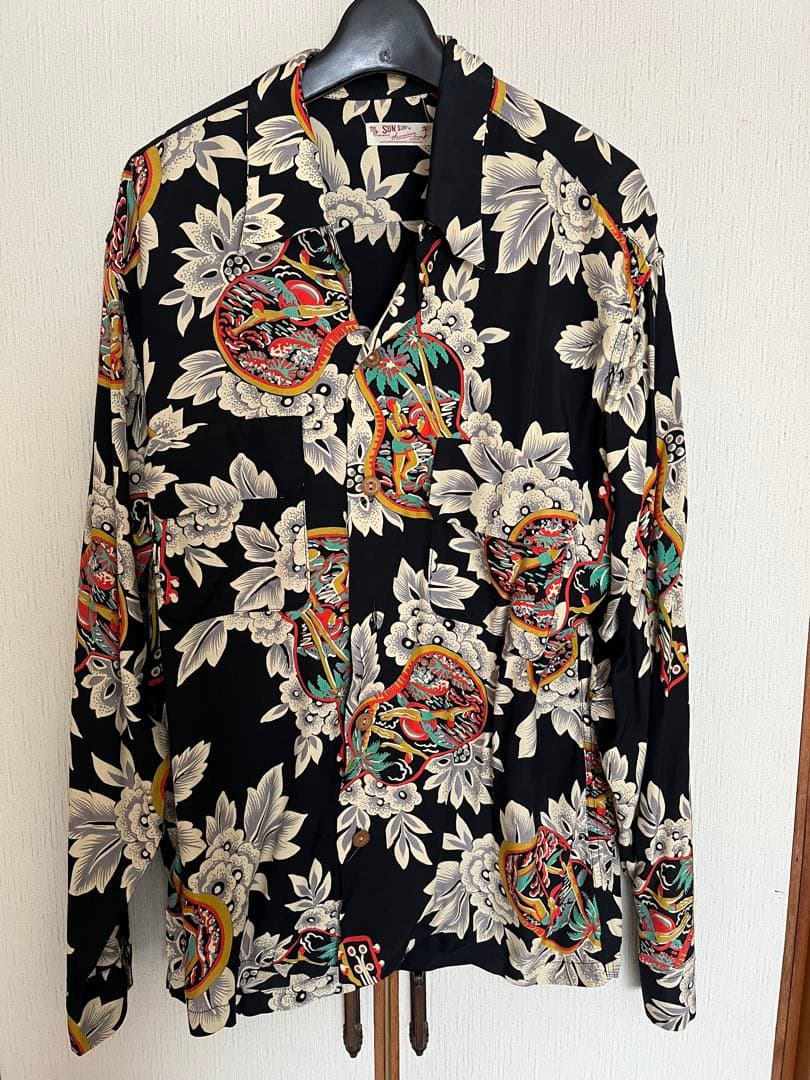 サンサーフ　ウクレレ　アロハシャツ　長袖