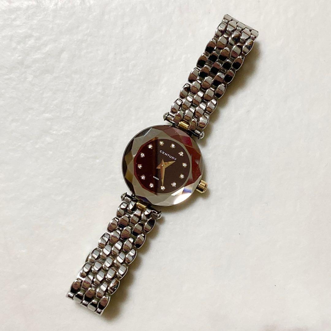 極美品 CENTURY センチュリー 時計 ウォッチ シルバー ダイヤ 高級