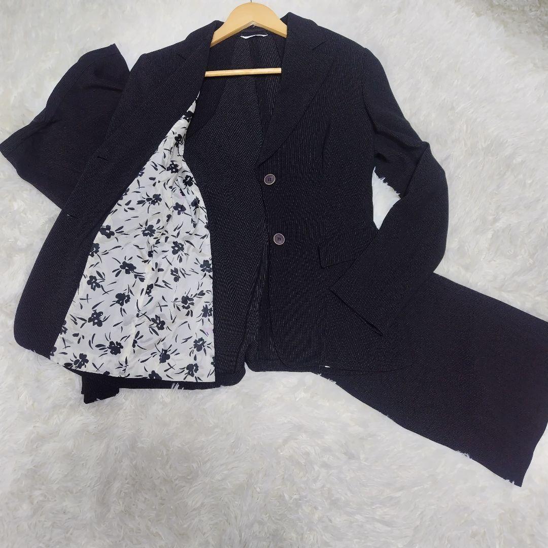 【大きいサイズ】 マックスマーラ パンツスーツ ストライプ ブラック 42