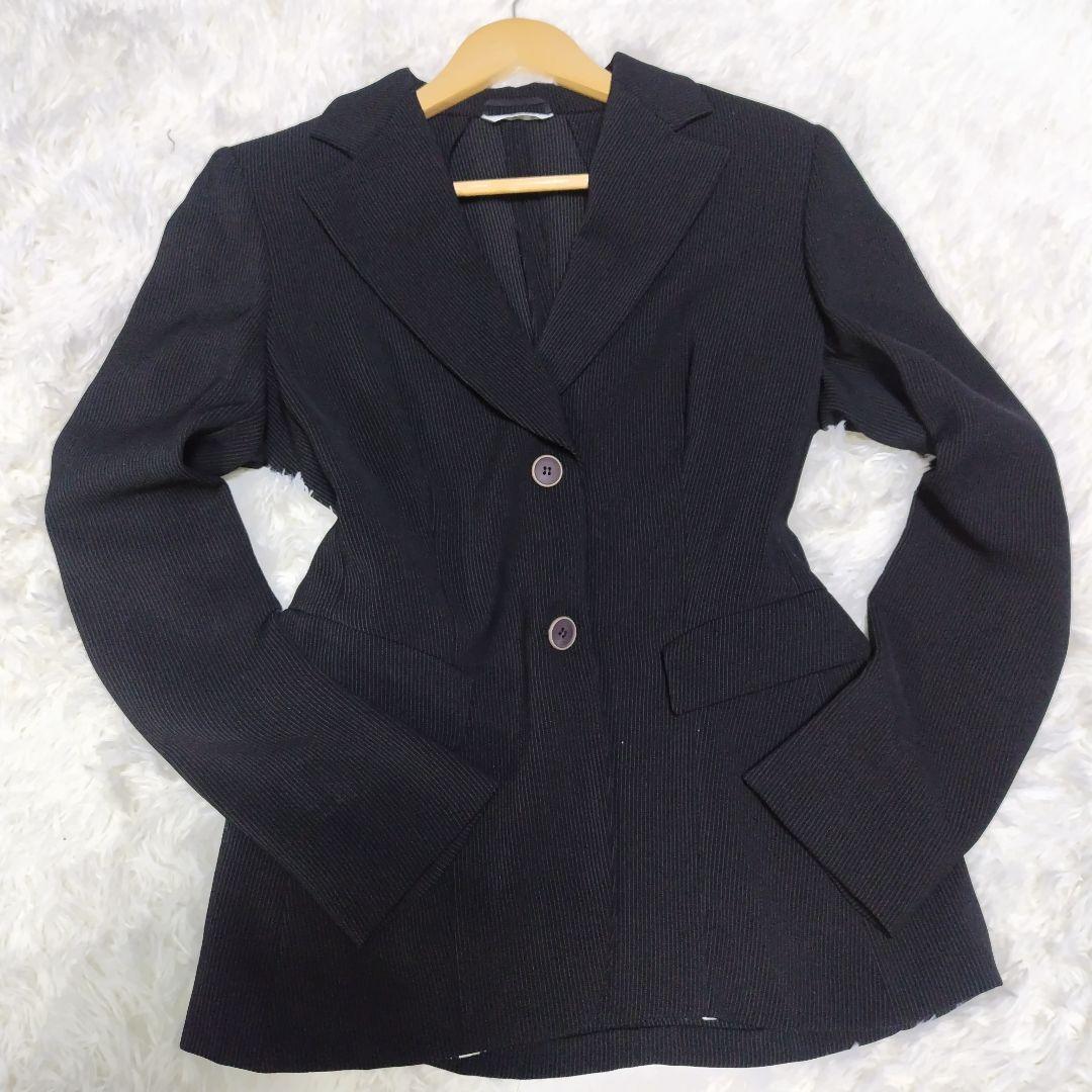 【大きいサイズ】 マックスマーラ パンツスーツ ストライプ ブラック 42