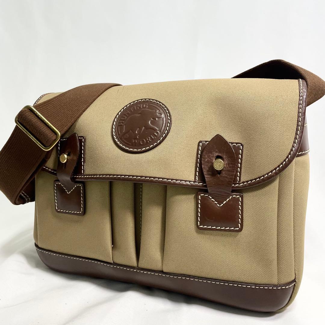 ハンティングワールド サファリトゥデイ メッセンジャーバッグ 大容量 多機能 茶