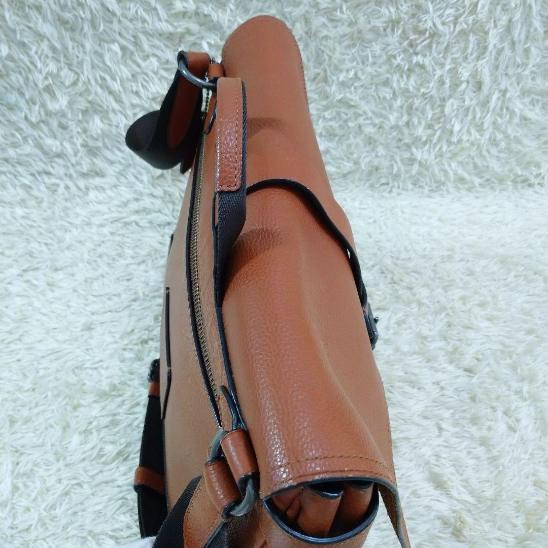 COACH コーチ ハドソン メッセンジャーバッグ レザー ブラウン