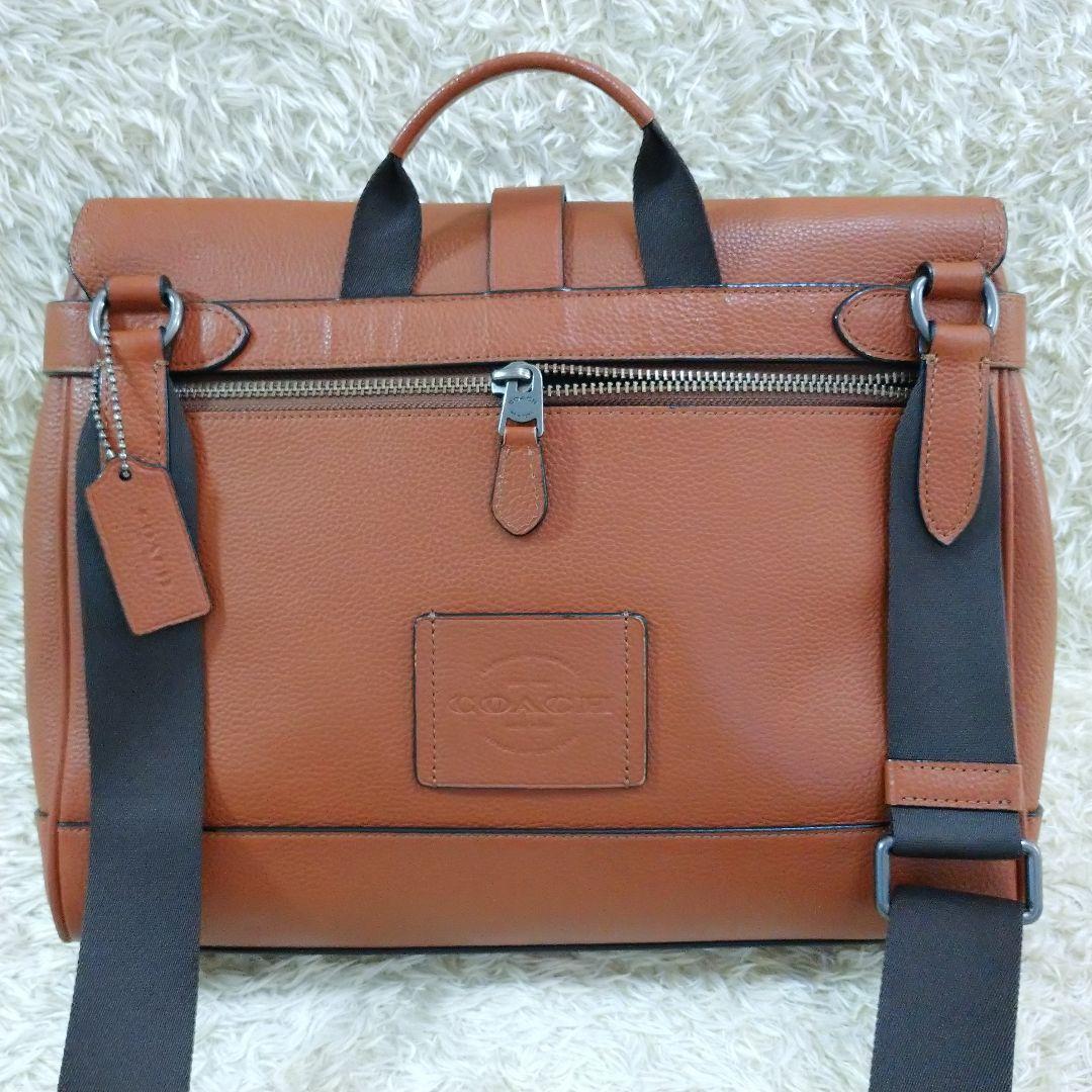 COACH コーチ ハドソン メッセンジャーバッグ レザー ブラウン