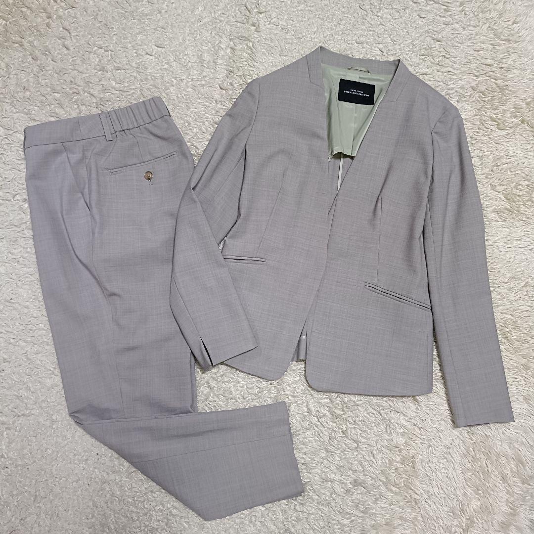 【美品】グリーンレーベルリラクシング パンツスーツ セットアップ カチリラ 38