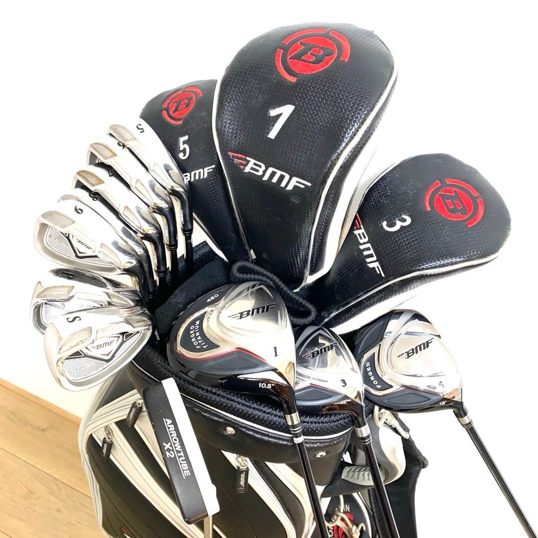 送料込☆BMFゴルフクラブフルセット☆初心者向け キャディバッグ付Sフレックス