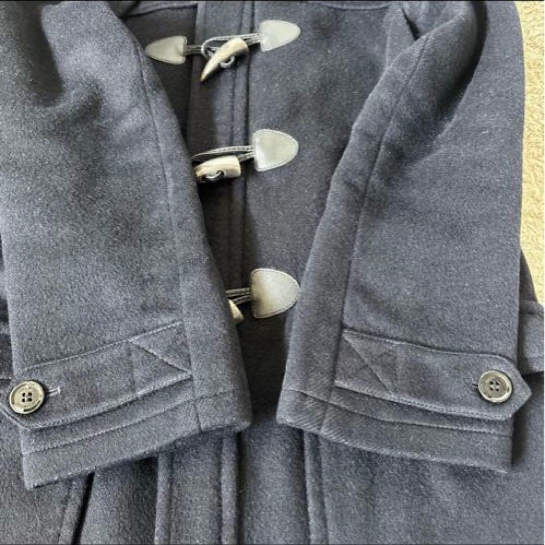 【2way✨】バーバリー　ダッフルコート　メガチェック　トグル　レザー　ネイビー
