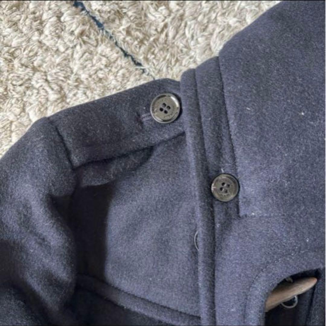 【2way✨】バーバリー　ダッフルコート　メガチェック　トグル　レザー　ネイビー