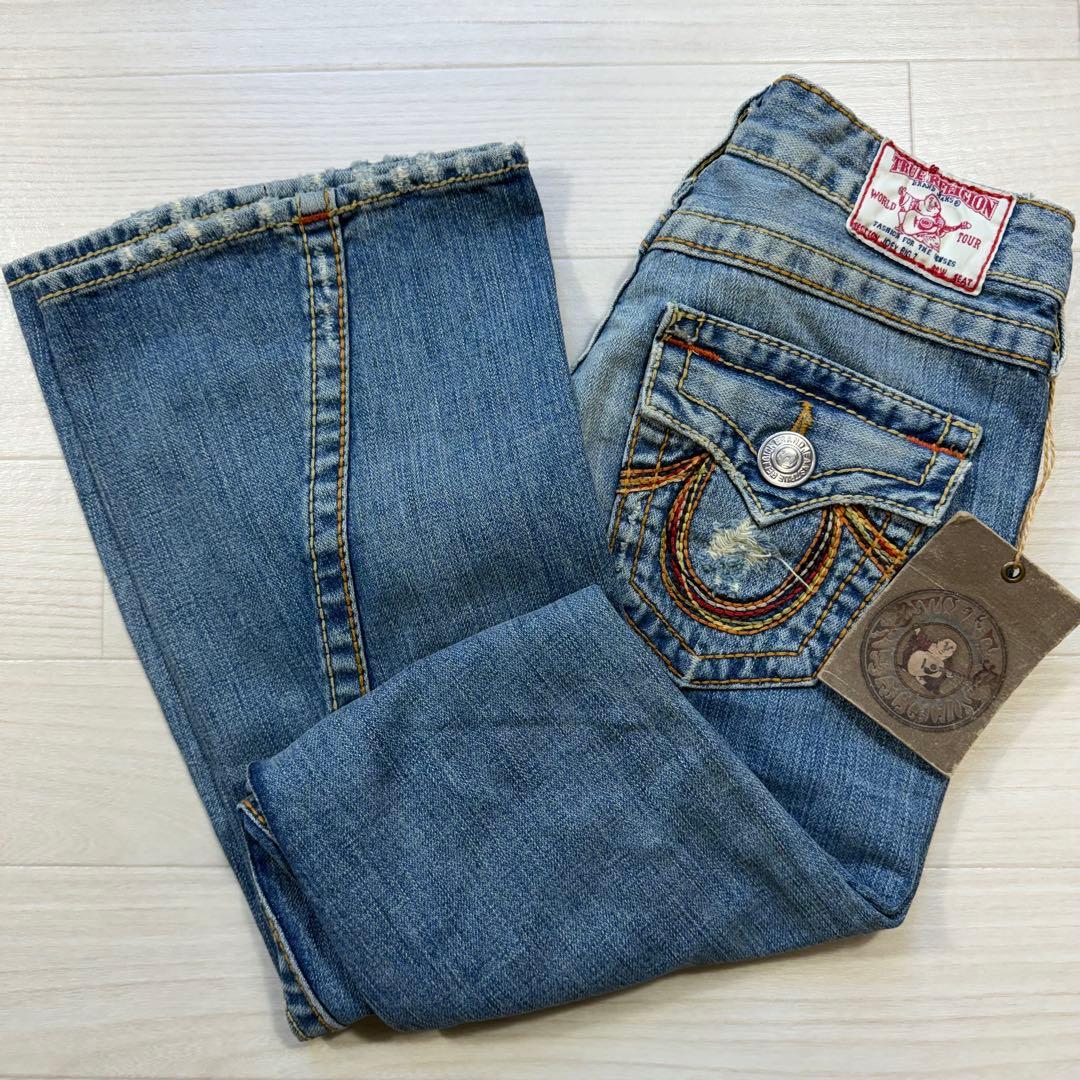 新品タグ付 トゥルーレリジョン JOEY BIG T フレアレインボー USA製