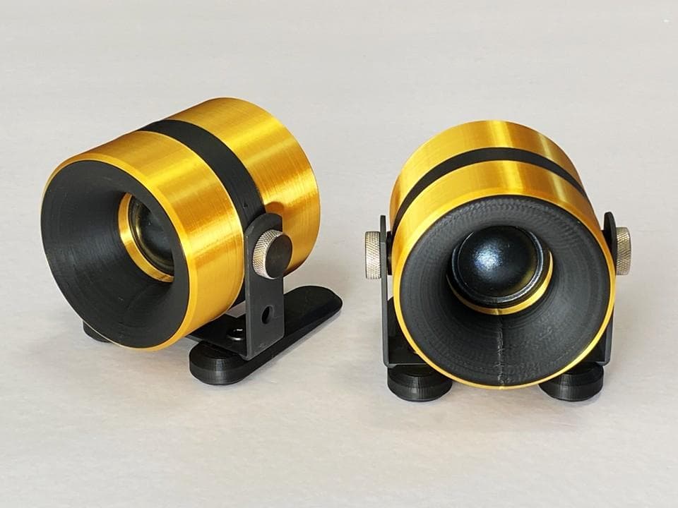 アドオン■高能率97dBホーンツイーター2個セット■ブラック/ゴールドGHG02