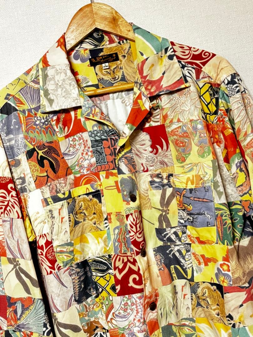 サンサーフ SS26384　長袖アロハ　L　レーヨン+コットン　東洋