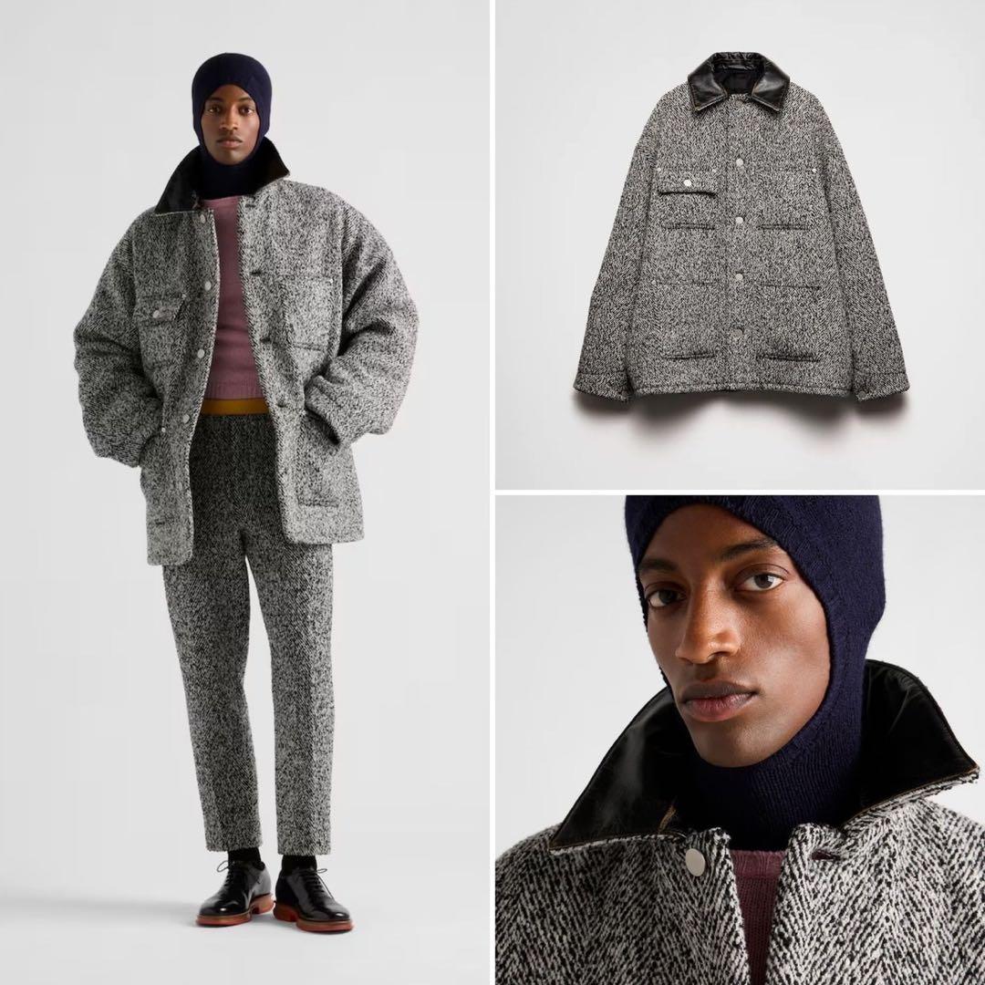 プラダ PRADA 24AW ウールブレンド ジャケット コート グレー